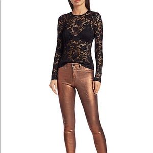 NWT L’Agence Long-Sleeve Lace Top